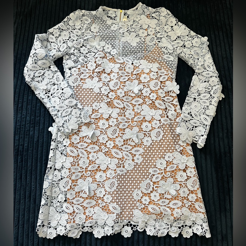 Self Portrait 3D Lace Mini Dress